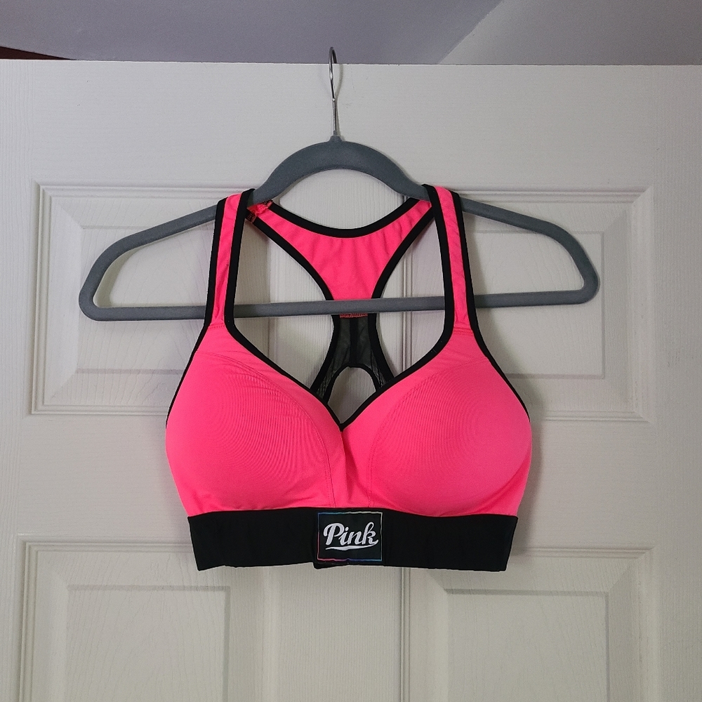 Pink sports bra